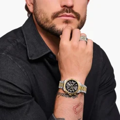 Store Uhr Divine Chrono mit Zifferblatt in Schwarz gelbgoldfarben Damen Uhren|Damenuhren